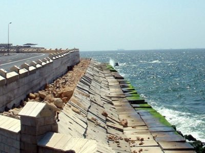 Construction of seawall in Alexandria Port (1)